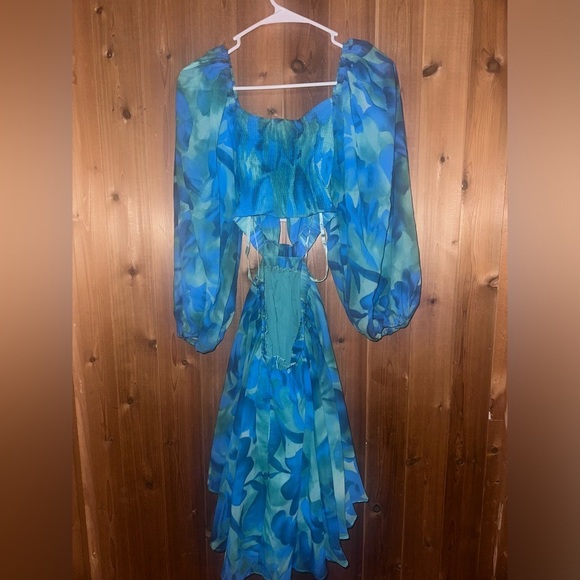 NWT billy j. Xarissa Blue and Green Mini Dress Size 8 - Picture 4 of 6